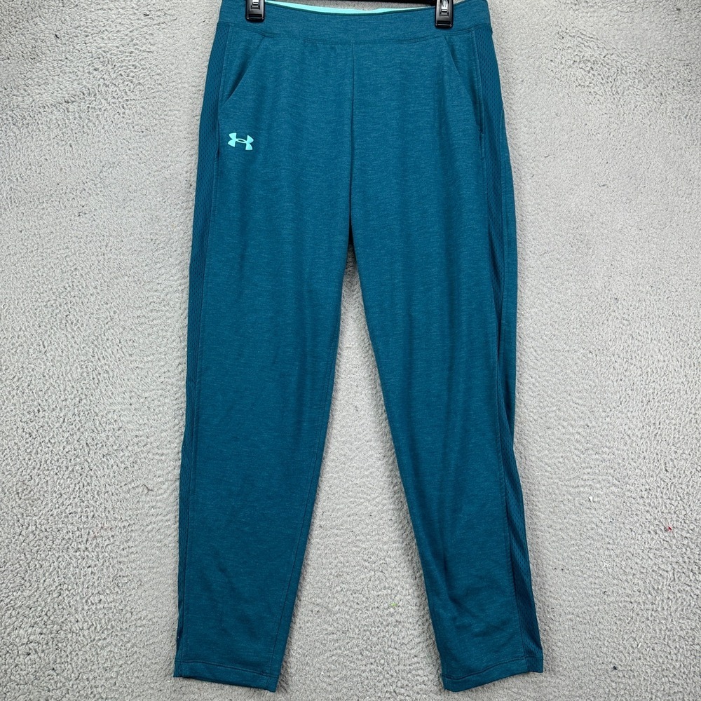 Under Armour Sweatpants Pull On Womens Medium Blue Fitted Elastic Waist Pockets
